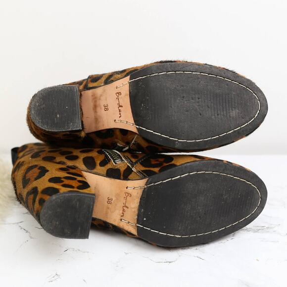 Boden Brown Leopard Print Pony Hair Ankle Boots SIZE 38 Women's - Picture 8 of 8